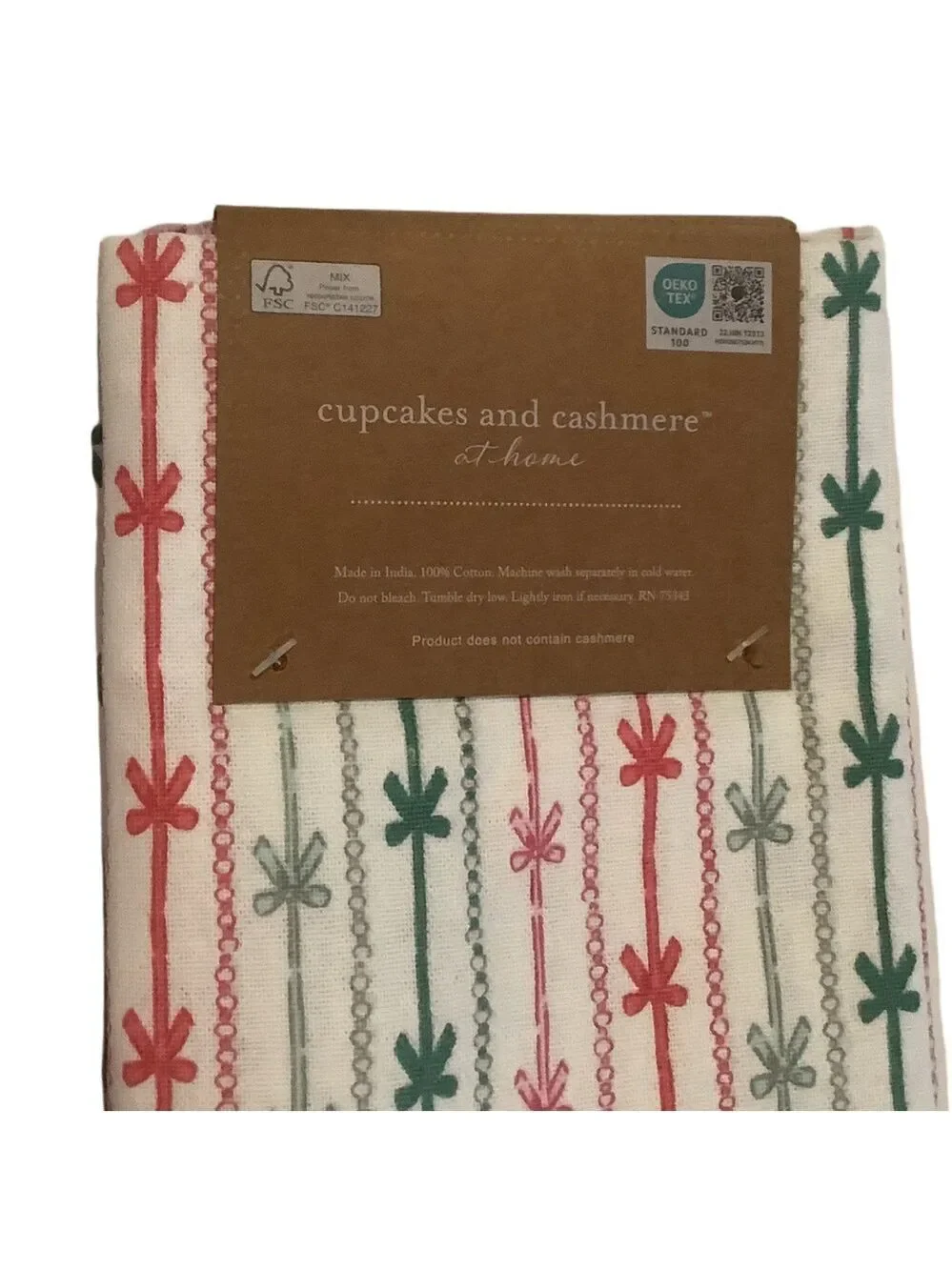 Cupcakes & Cashmere Bows And Beads Set Of 4 Napkins New